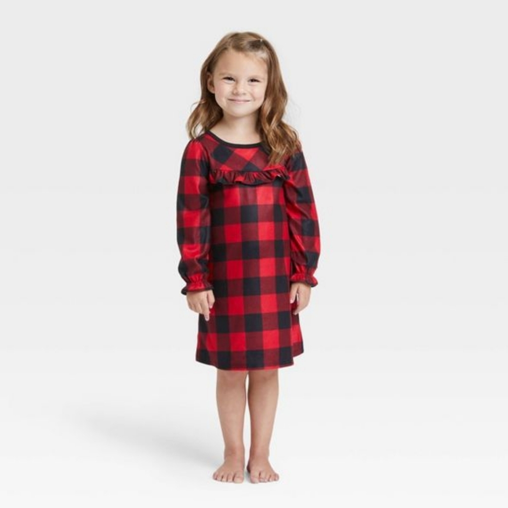 Target Wondershop Holiday Buffalo Check Flannel Pajama Nightgown Christmas